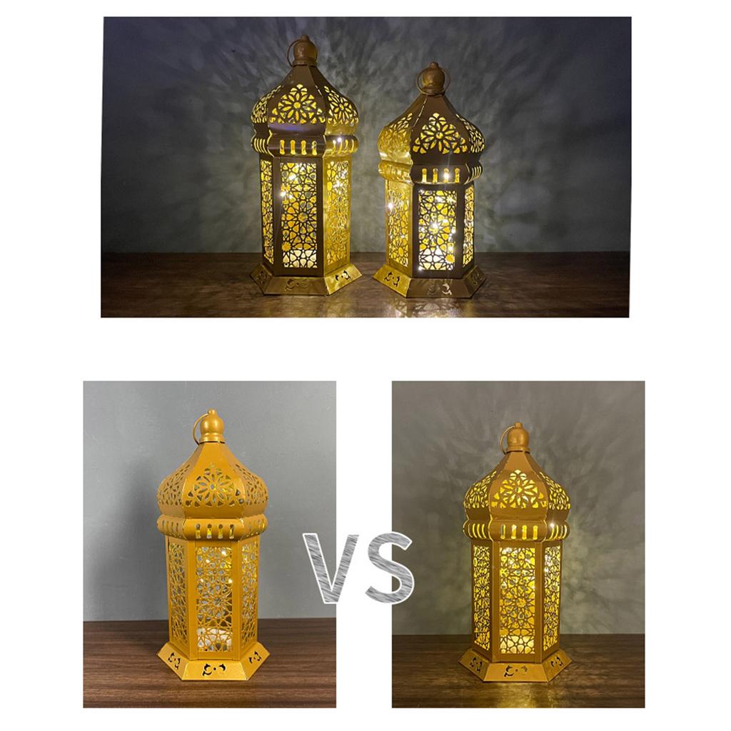 Floor Standing Candle Holder Handmade Iron Moroccan Type Wind Lantern for Ramadan Home Decoration and Celebrations