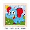 11cm/4.33in Kids Wooden Jigsaw Puzzle Games Cartoon Animal Vehicle Pattern Children Montessori Educational Toys