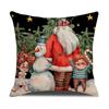 Christmas Pillow Cover New Linen Cartoon Black Print Holiday Home Sofa Cushion Cover