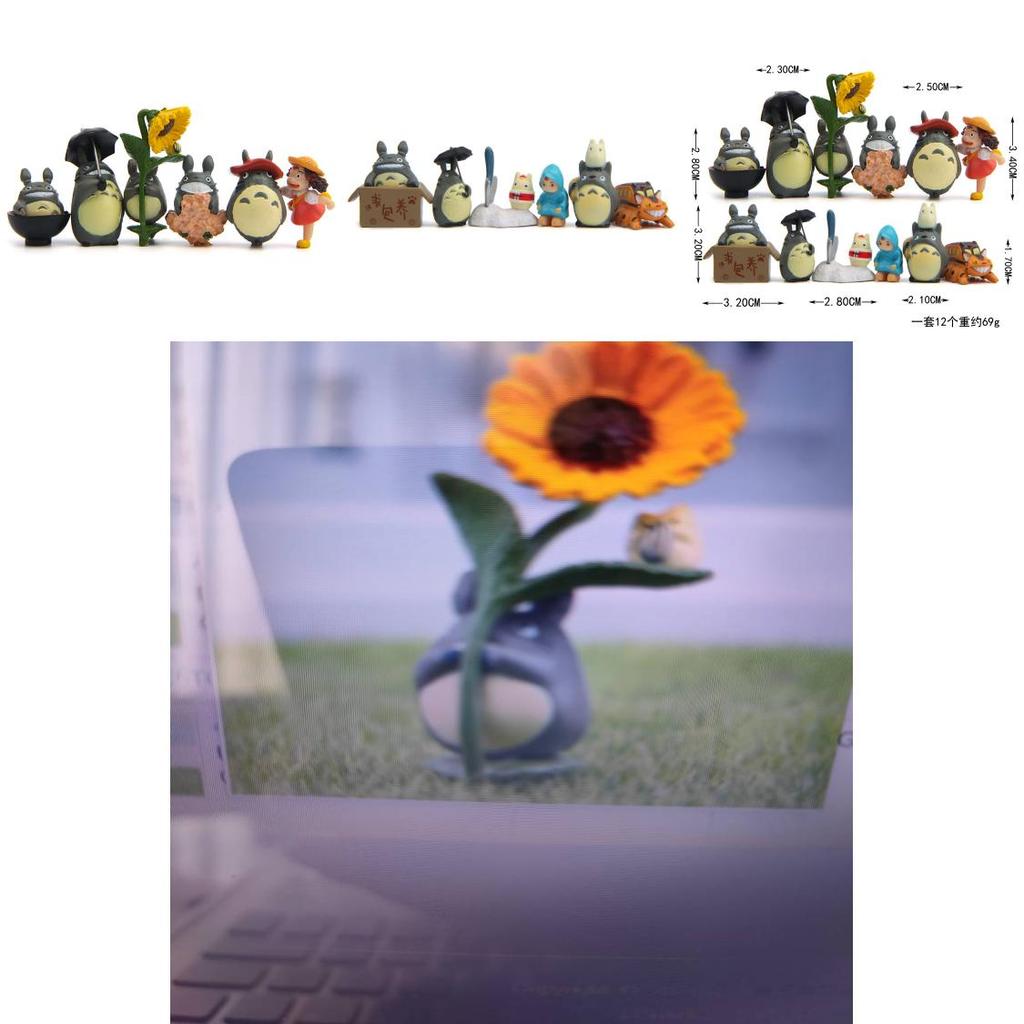 My Neighbor Totoro Cat Bus And Girl Anime Character Mini Model Ornament Set For Gift And Collectors