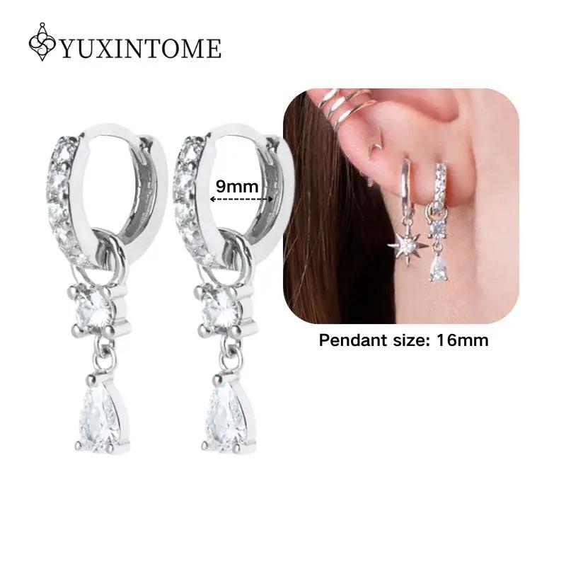925 Silver Ear Needle Crystal White Zircon Silver Series Tassel Drop Earrings Luxury Fashion Party Jewelry Accessories