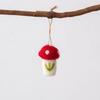 Christmas Wool Felt Mushroom Ornament Great for Holiday and Wedding Decor