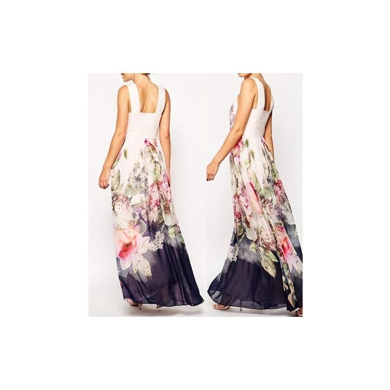 Stylish Lady Women Floral Summer Beach Boho Chiffon Sundress For Casual And Formal Occasions