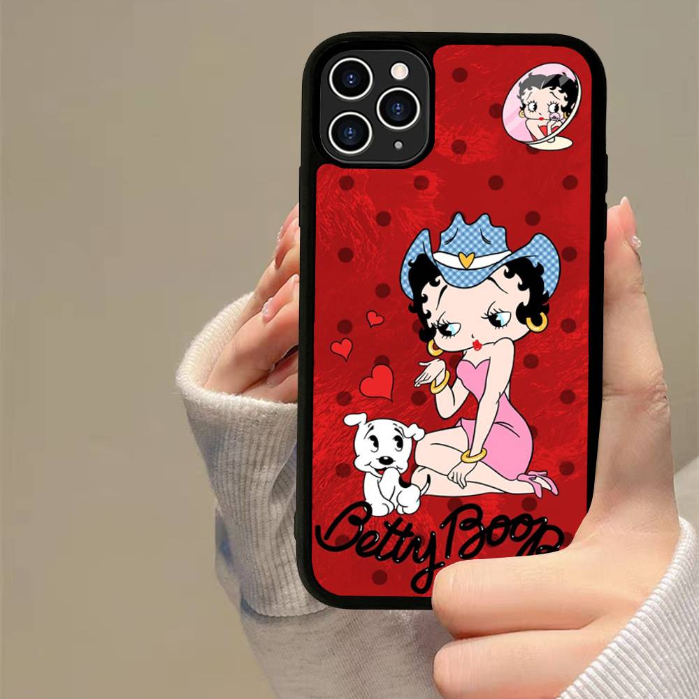 B-Betty-Cute-B-Boop Anime Phone Case For iPhone 17 16 15 14 13 Plus 12 11 Pro Max PC+TPU Cases Back Cover
