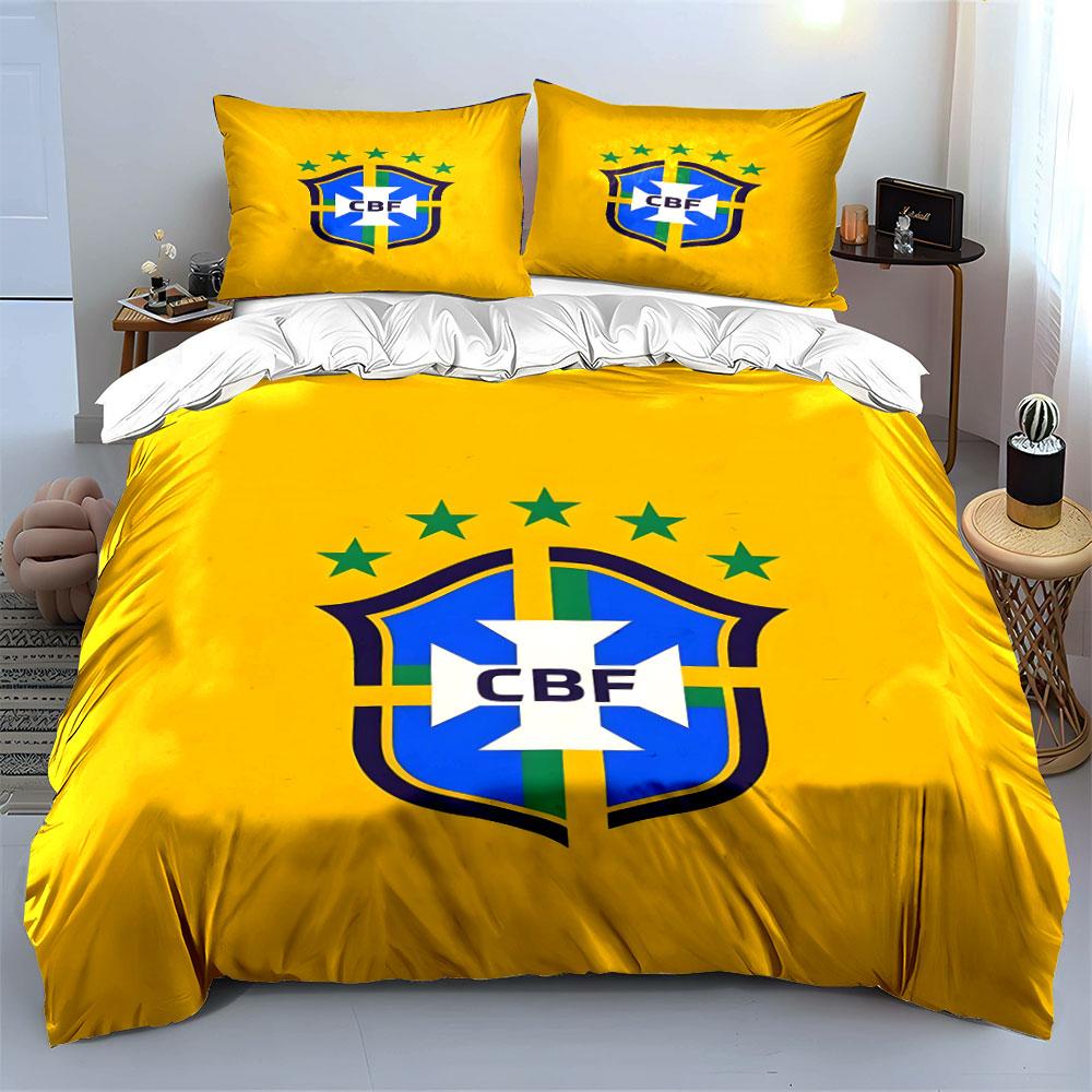 Logo CBF avec étoiles. Ensembles de literie Ensembles de housses de couette Housses de couette Taies d'oreiller(1* Housse de couette 2* Taies d'oreiller sans couette)