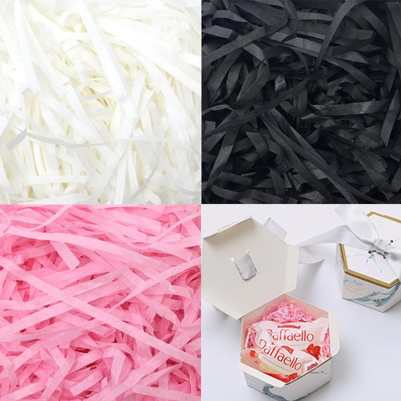 20g/Bag Colorful Lafite Grass White Black Pink Available Shredded Paper Gift Candy Box DIY Tissue Filling Packaging Material ZYF