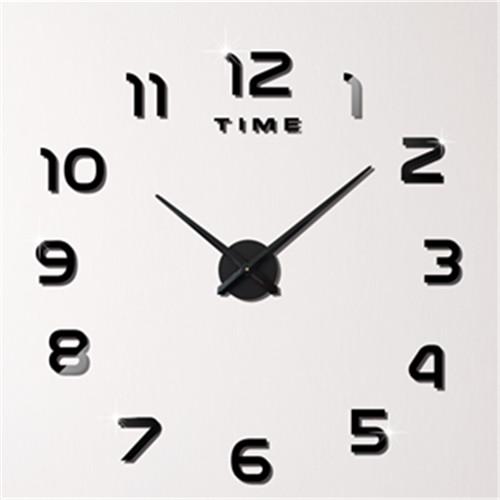 

DIY Large Size 3D Mirror Sticker Wall Clock Arabic Numerals (3M004) Black