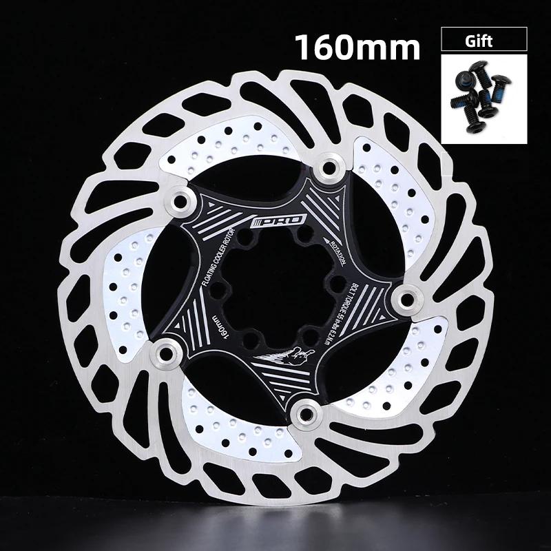 

IIIPRO Mountain Bike MTB DH 6inch 160/180/203mm cooling Disc Heat dissipation Brake Rotor Down hill Floating bicycle Brake rotor 160mm Black