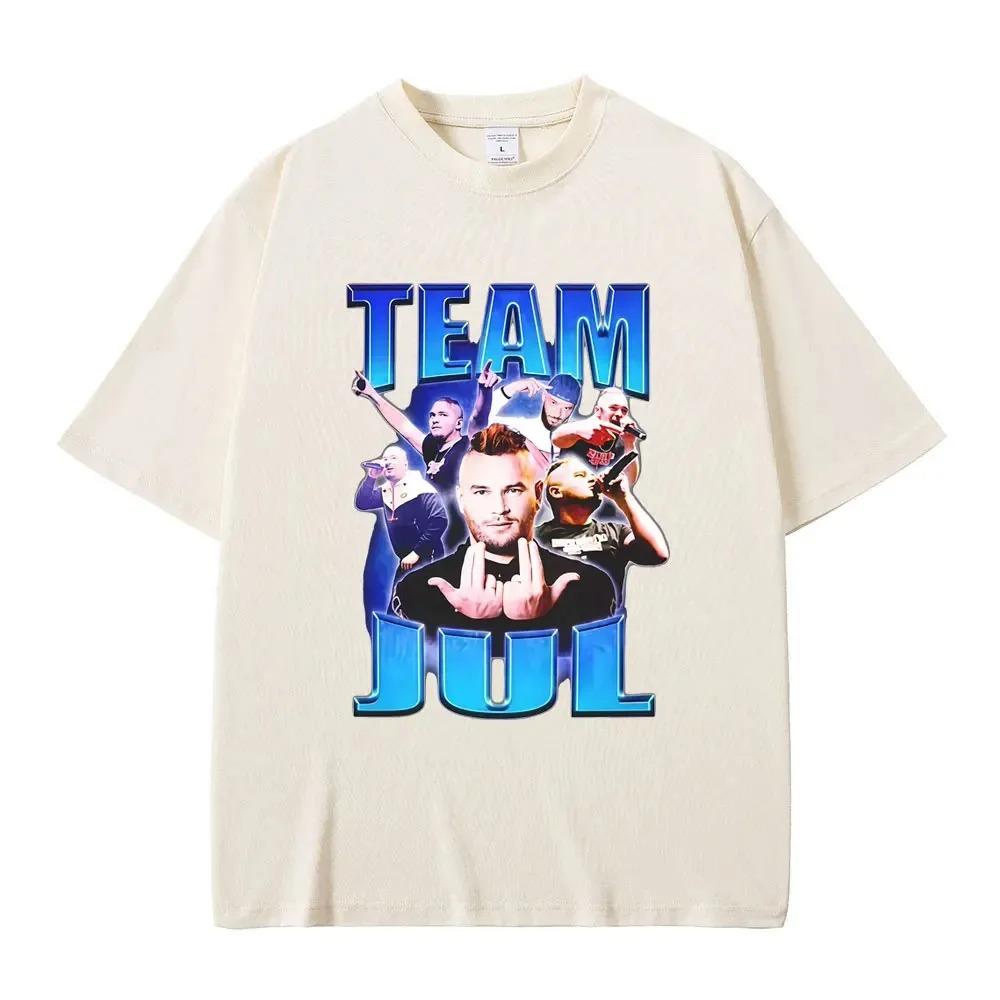 

JUL TEAM JUL French Rapper Vintage Graphic T-Shirt Black Cotton Oversized Hip Hop Streetwear Unisex Tee 4XL