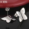 925 Sterling Silver AAA Zircon Simple Polished Butterfly Earrings - Banquet Pendant Jewelry