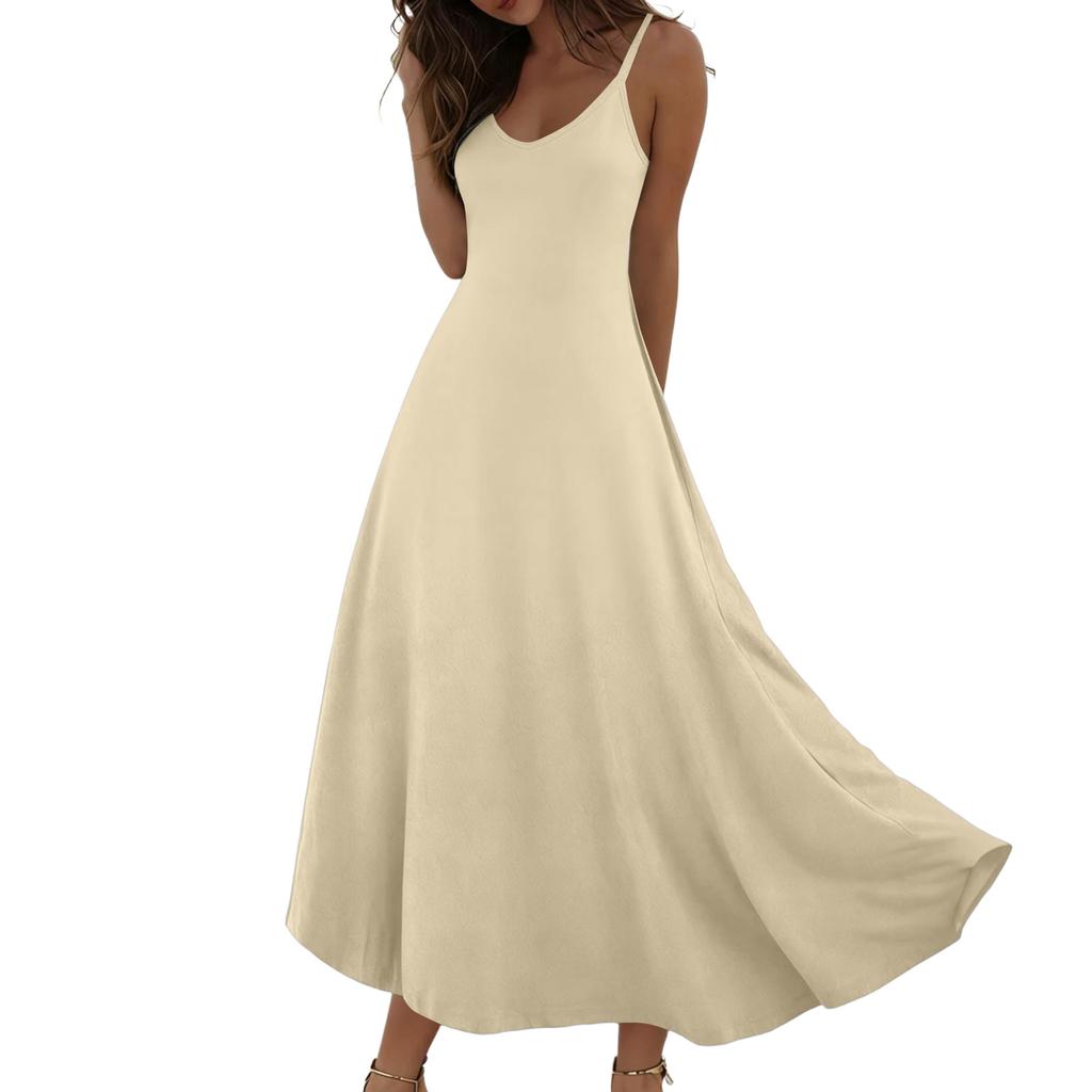 Summer Dresses For Women Dresses Long Flowy A Line Sleeveless Sundresses With Pockets