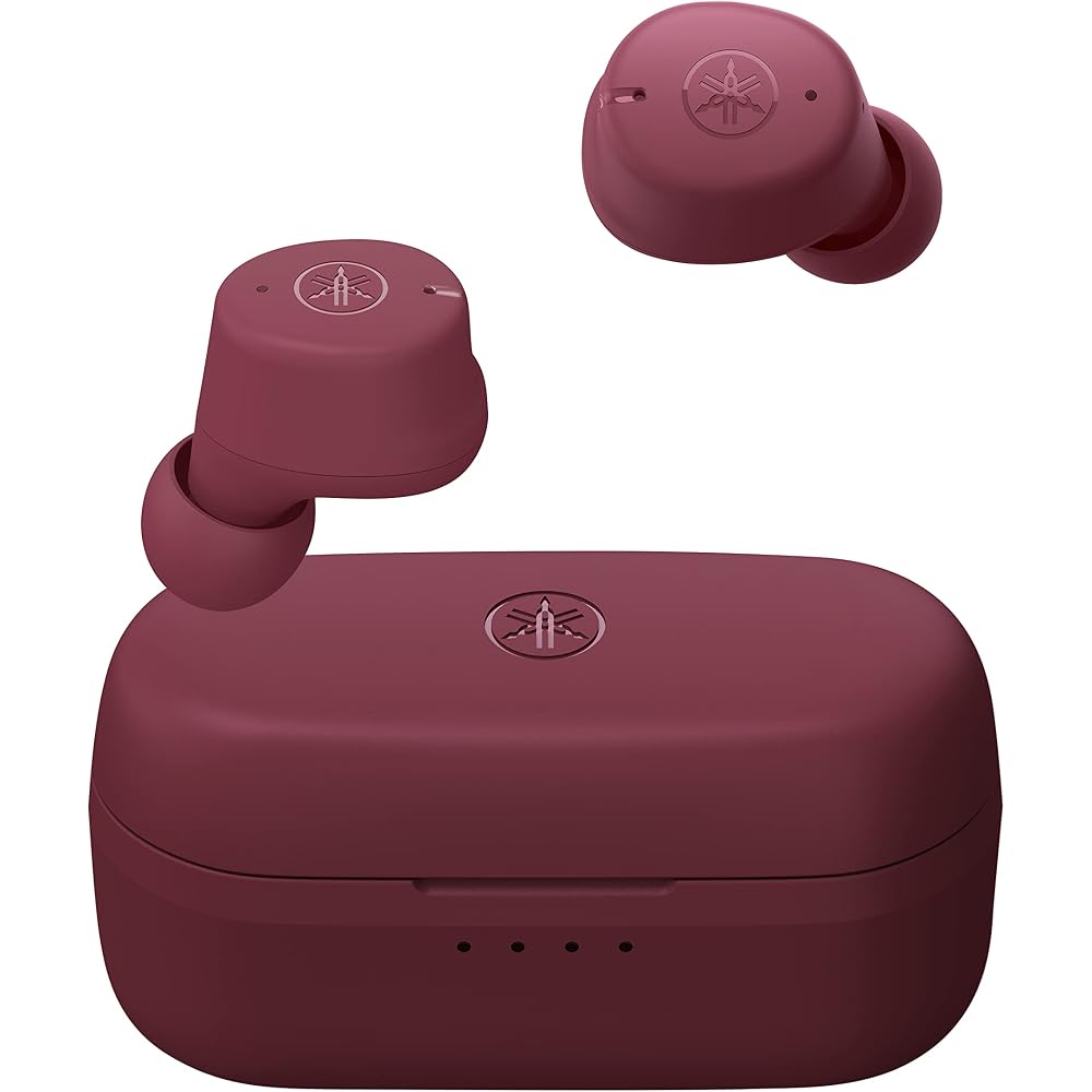 YAMAHA TW-E3C(R) Wireless Earphones Bluetooth: Listening Care/Voice Call/Gaming Mode/Up To 9+15 Hours Playback/IPX5 Water Resistant/AAC & aptX Compati