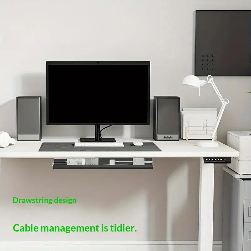 1Pc 40Cm/15.75Inch Pvc Under Table Cable Organizer Punch-Free Office Wire Organizer Holder Easy Installation Wall-Mounted