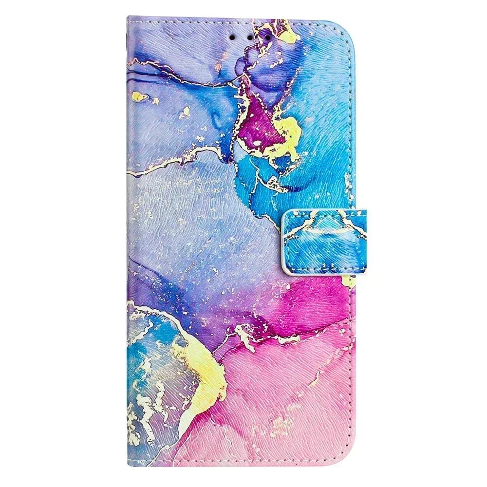 Coloured Drawing Wallet Case for Tecno Spark Go 1 20 Pro Plus 30C Camon 30 Pova 6 Neo Pop 9 Stand Card Holder Strap Phone Cover
