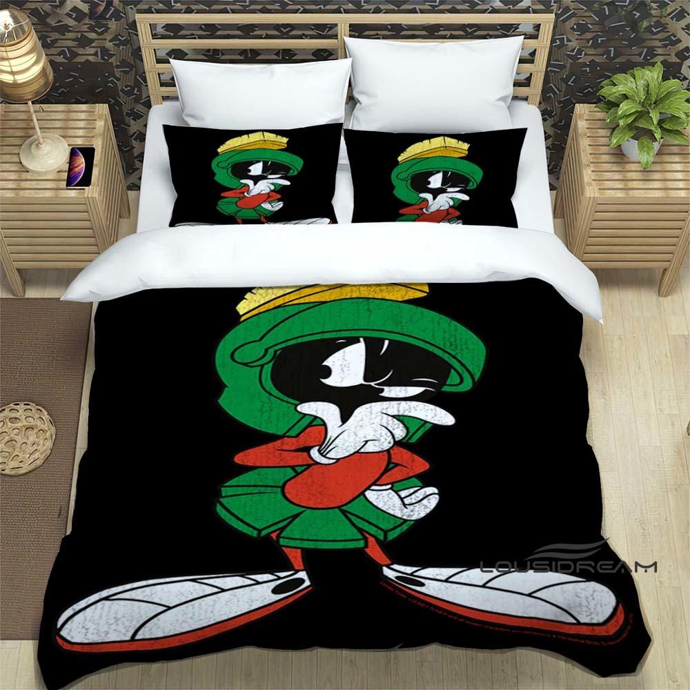 2026 New Cartoon "Marvin The Martian" Themed Duvet Cover and Pillowcase Set, Children's Bedding Set, Bedroom Decor