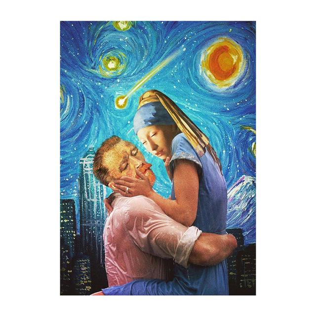 Funny Art Abstract Van Gogh and Friends Canvas Painting Modern Posters and Prints Wall Art Pictures for Living Room Home Decor