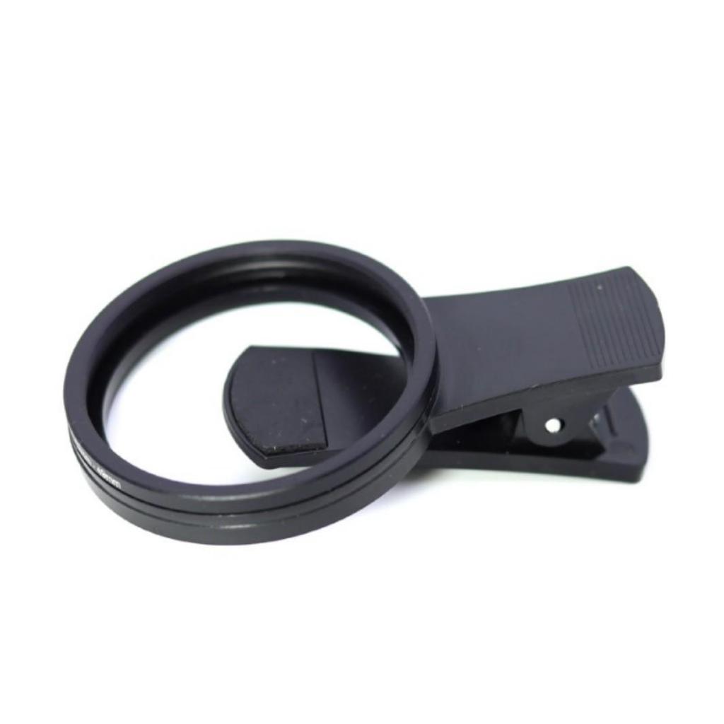 Universal Phone Lens and Filter Clip: Fits 37mm, 49mm, 52mm, 62mm, 67mm, 72mm, and 82mm Diameters.