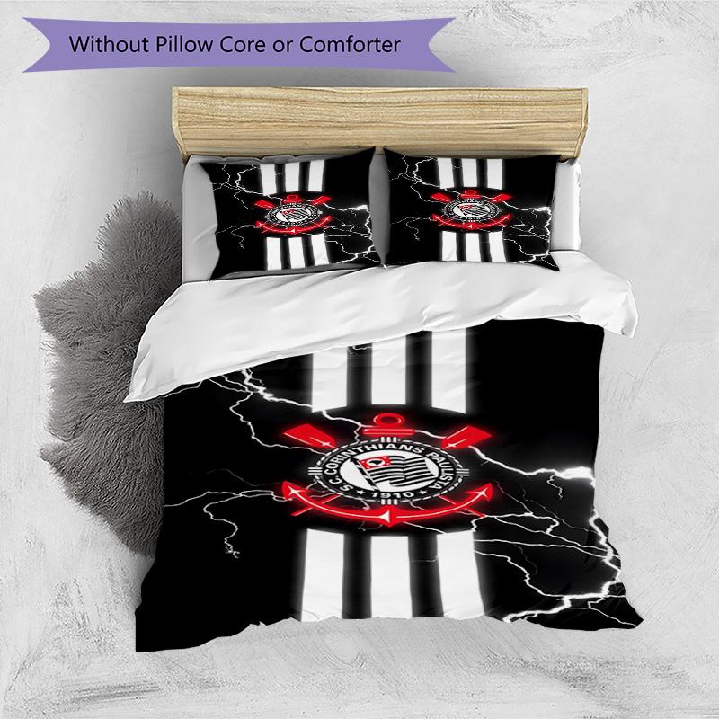 Sport Club Football Crest Printed Pattern Duvet Cover Set – includes 1 duvet cover and 2 matching pillowcases Bedroom decor Christmas gifts