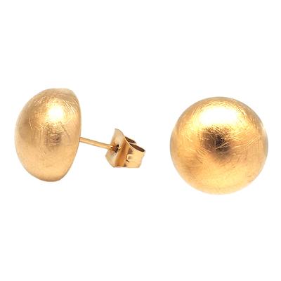 [Q5091] - Gold 'Cléopatra' Steel Designer Earrings (brushed) - 12 Mm