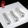 Sterling Silver 999 Wheat Ear Spacer Beads for DIY Bracelets - 3D Traditional Craft Pure Silver Jewelry Accessory.