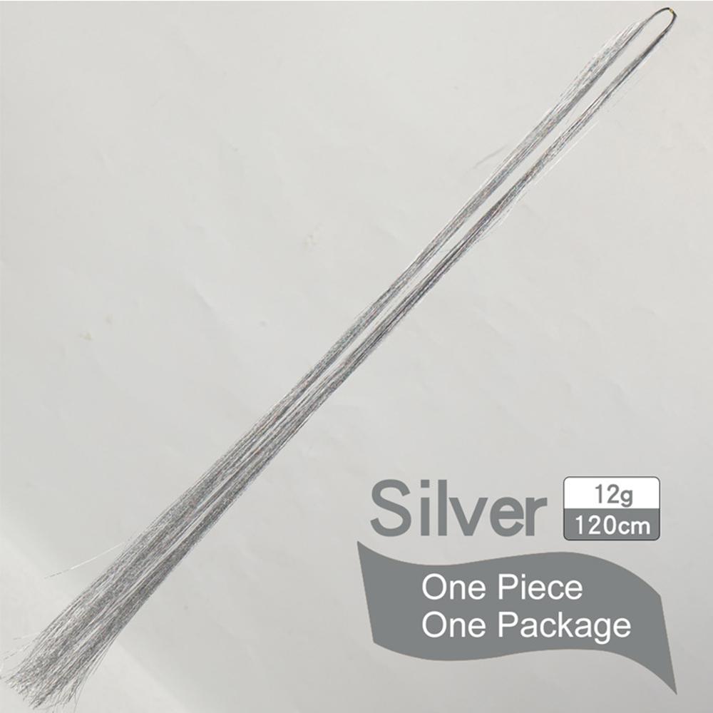 Funkelnde synthetische Haarverlängerung, holografischer Glitzer, bunte Laser-Seiden-Party-Haarverlängerungen, goldene Seide, Bing-Haar