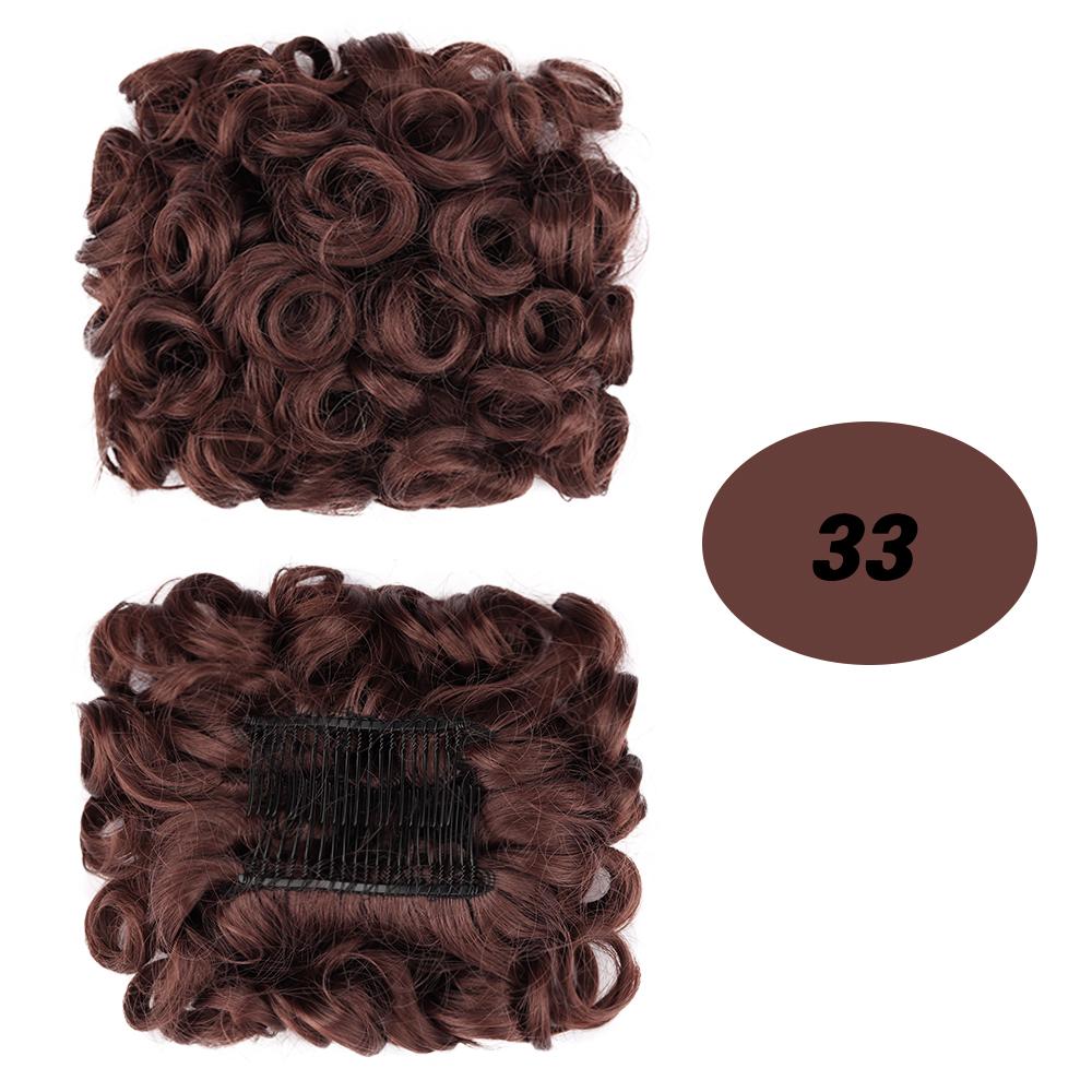 MISS WIG Syntetické krátké rozcuchané kudrnaté vlasy prodloužení do drdolu Snadné roztažení hřebínků do culíku prodloužení do culíku