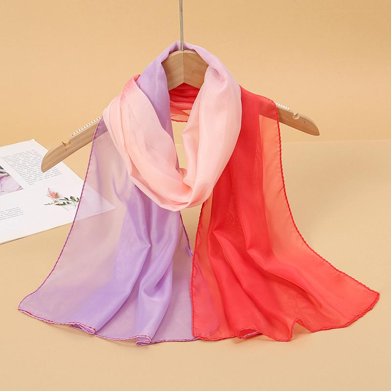 Print Chiffon Scarf Shawl Women Sunscreen Silk Scarf Turban Long Wrap Beach Travel Outdoor Accessories Trendy Headband