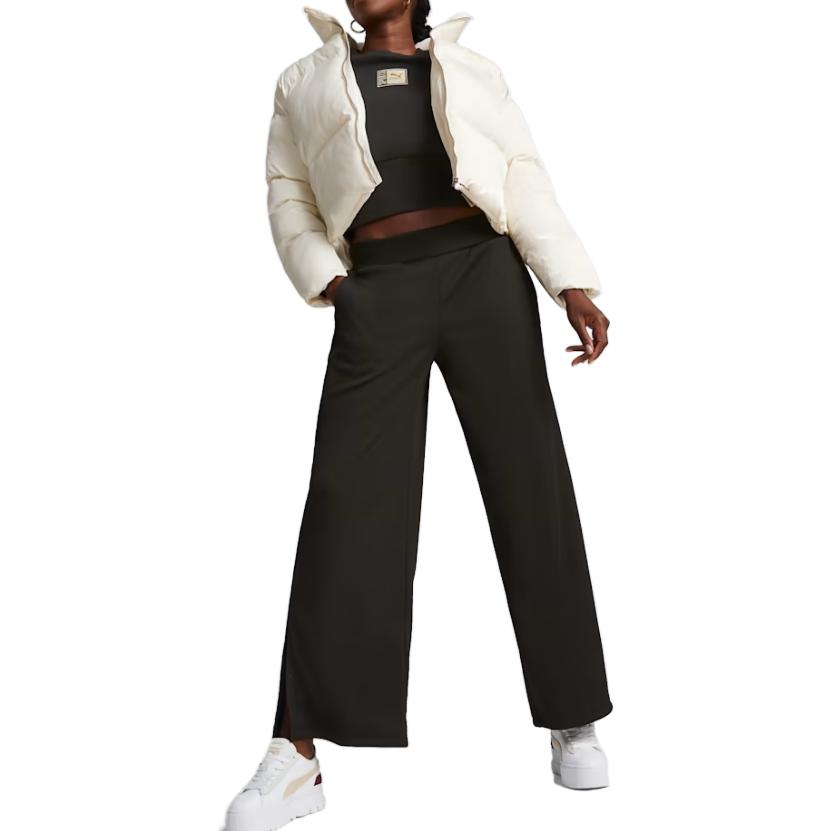 Puma Classics Oversized Puffer Jacket Solid Color High Neck Zipper Short Sleeve Down Jacket Women jackets White 621693-66