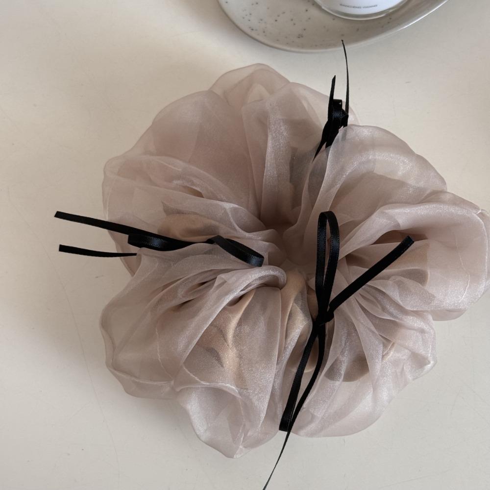 Hair Accories Yarn Knot Hair Ties Ribbon Bowknot Large Elastic Tulle Scrunchie Korean Style Bowknot Hair Rope Women