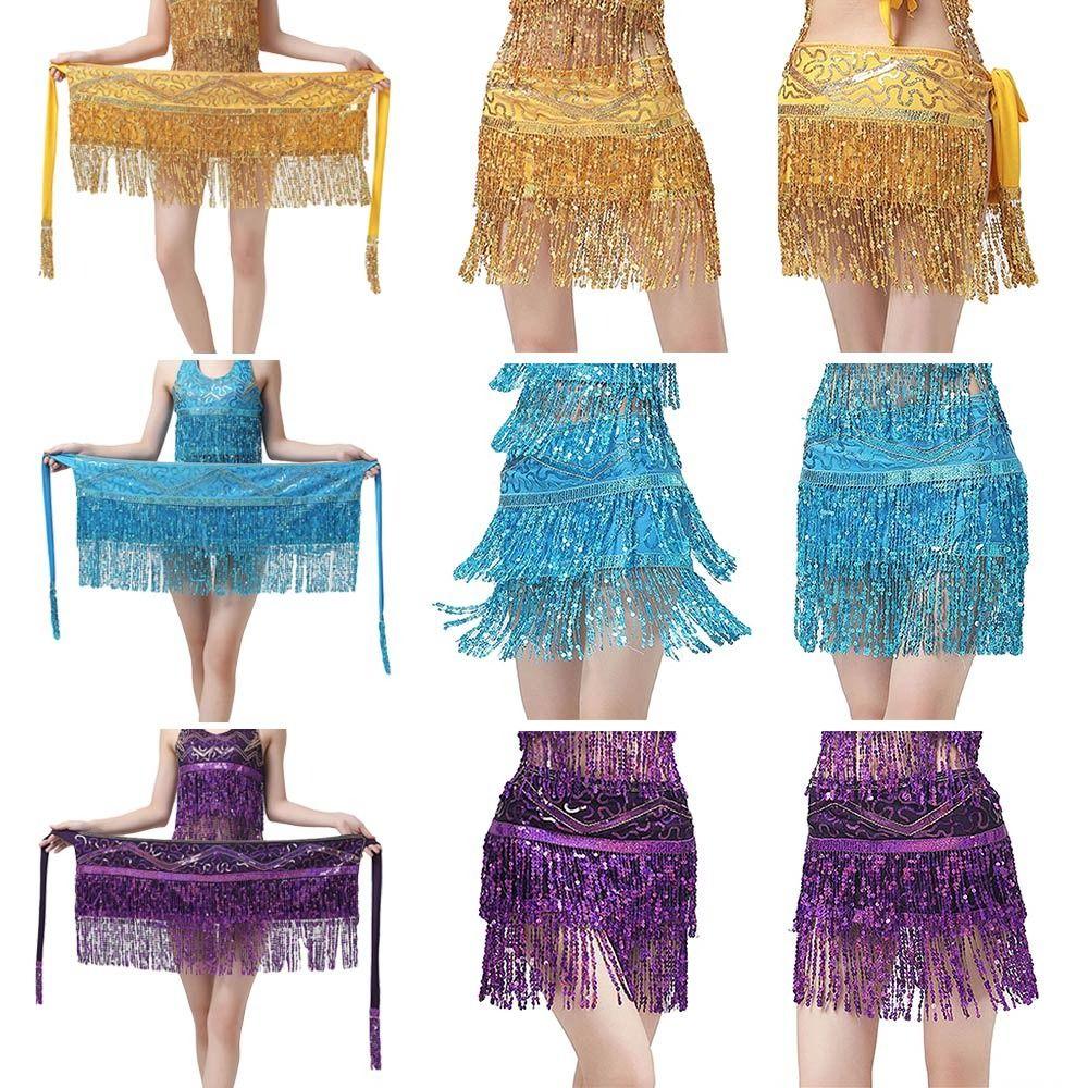 

Пояс для танца живота с блестками, полиэстеровая поясная цепочка, блестящий женский шарф на бедрах