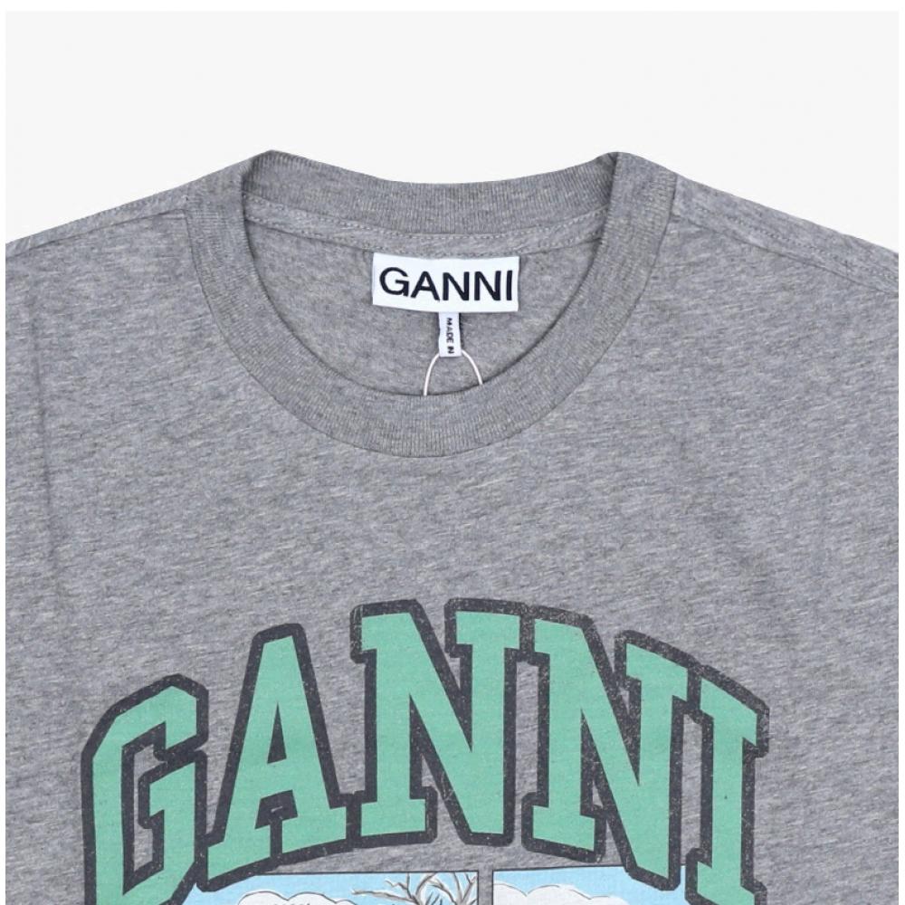 Ganni Women S Short Sleeve Tee Bear Comic Teddy Logo A1050070 920