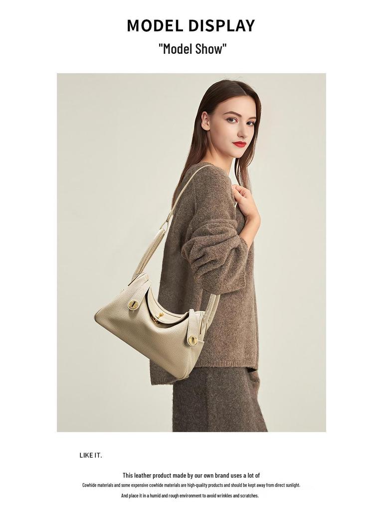 Borsa Dottore TOGO in Vera Pelle di Mucca - Cucita a Mano con Filo Cerato, Sensazione di Lusso, Singola Spalla da Donna, Stile da Pendolare, Best Seller.