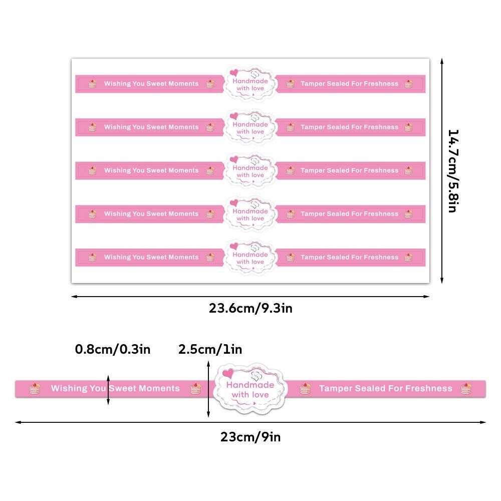 50Pcs Long Label Food Retail Package Seal Stickers Tamper Evident Seal Labels  Party Favors розовый