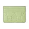 GG Emblem Double G Logo Four Card Slots Grained Leather Card Holder Women's Green