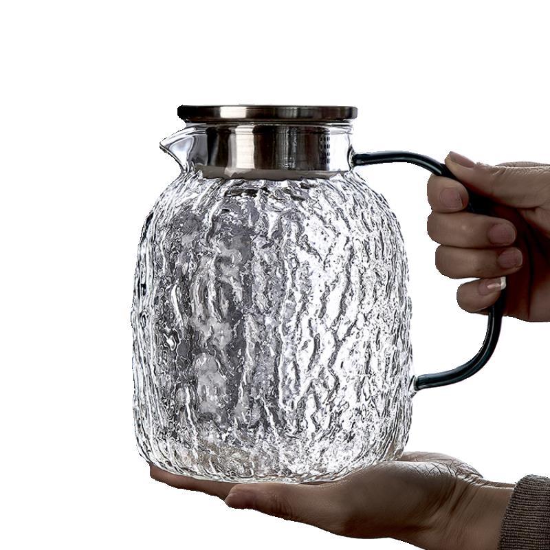 Transparent Glass Kettle High Temperature Resistant Cold Water Kettle Household Hospitality Large Capacity White Juice Cold Water Kettle