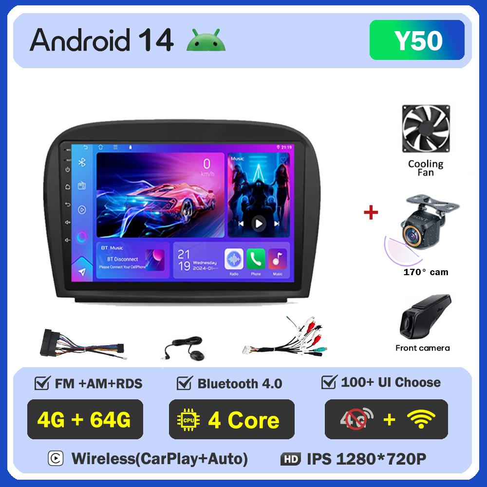 Pentru Mercedes Benz SL R230 SL350 SL500 SL55 SL600 SL65 2001-2007 Player Radio Auto Android 14 Navigație GPS Ecran Tactil 5G Wifi