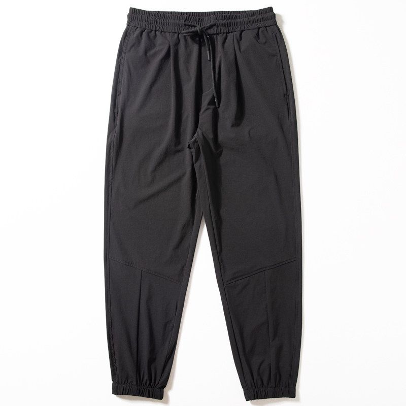 Men's Pants Summer Thin Comfortable Quick-Drying Waterproof Antibacterial Ankle Banded Pants Micro Elastic Tapered Loose Breathable Casual Pants