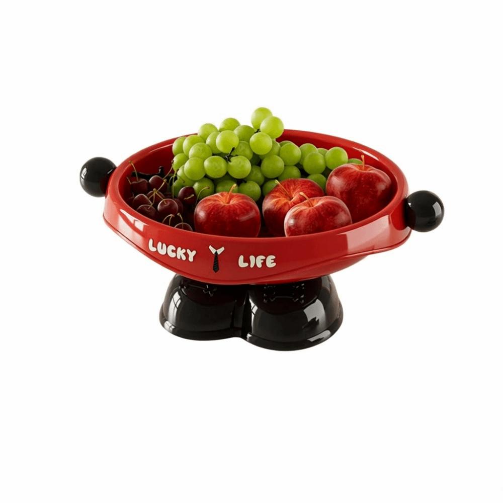 Dopamine Fruit Plate Multifunctional High Footed Candy Snacks Plater Bottom Drainage Handle High Footed Tray Desktop Ornament