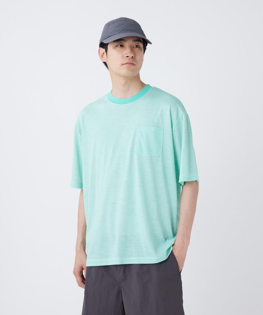 Summer Wool Stripe Short Sleeve LIGHT GREEN M [Snow Peak] T-Shirt CS-26SU009 T-shirt T-shirt Men's Women's