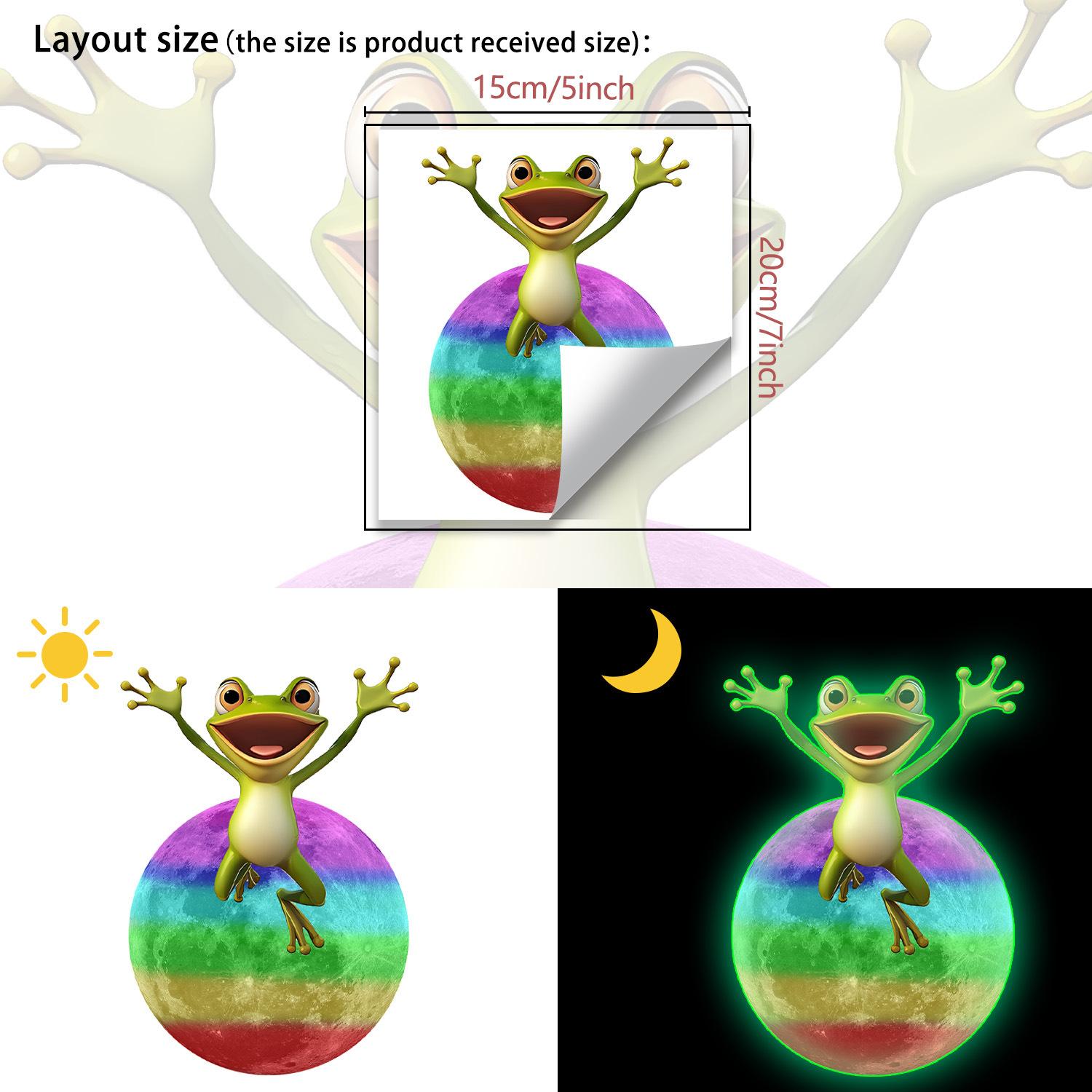 

Luminous Frog Self-adhesive Living Room, Bedroom, Study Switch Decorative Sticker Green Light