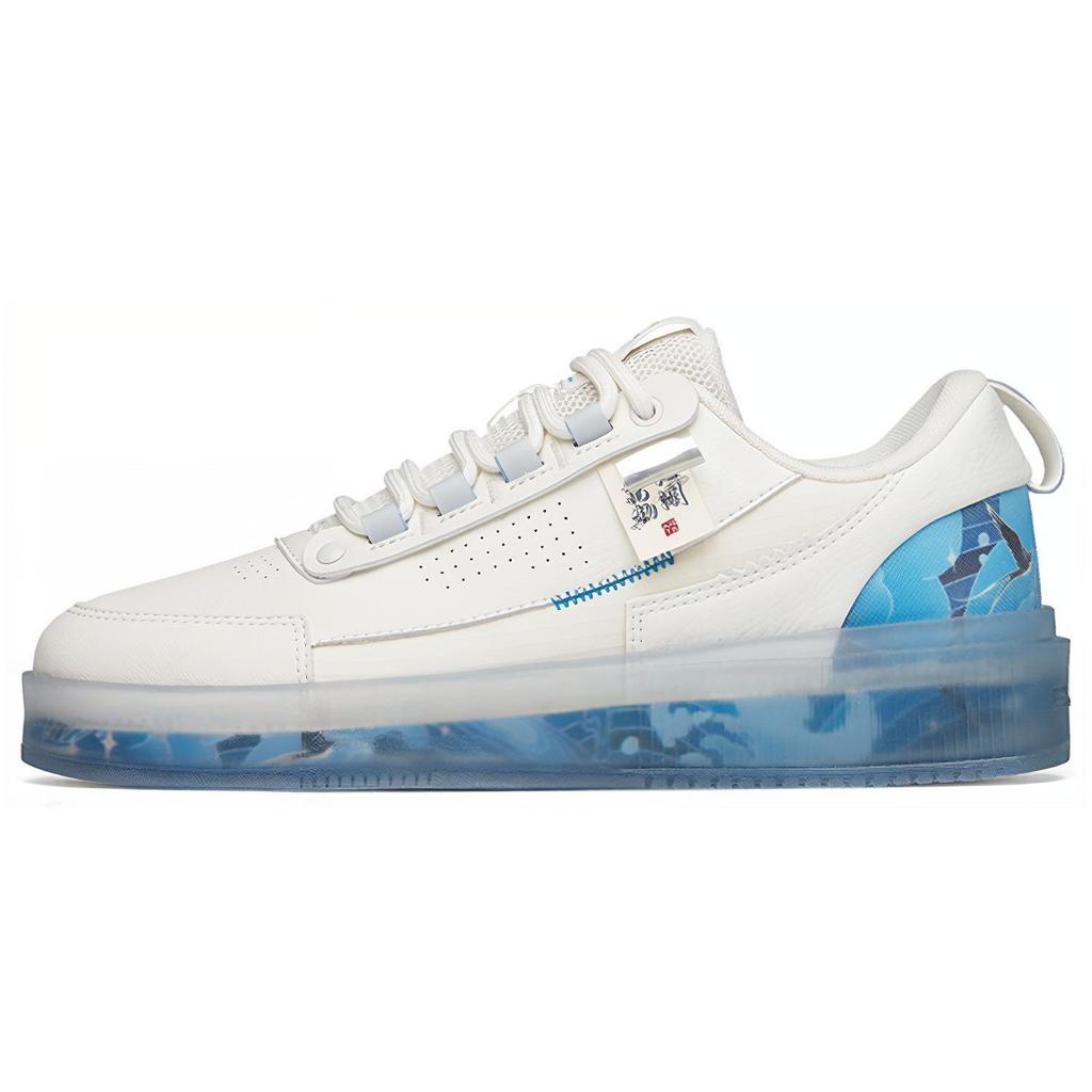 Anta Slip Resistant, Abrasion Resistant, Lightweight Low top Skateboard Shoes Men's White Blue 912228030-6