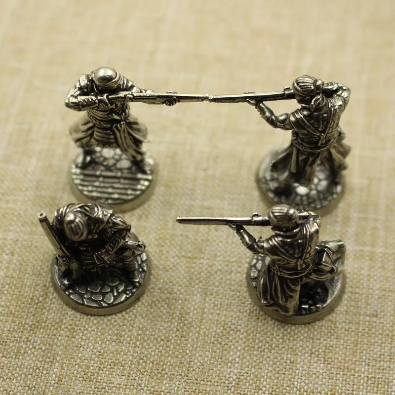Brass Metal Board Games Japanese Samurai Figurines Miniatures Gunmen Soliders Toy Models Statues Desk Ornament