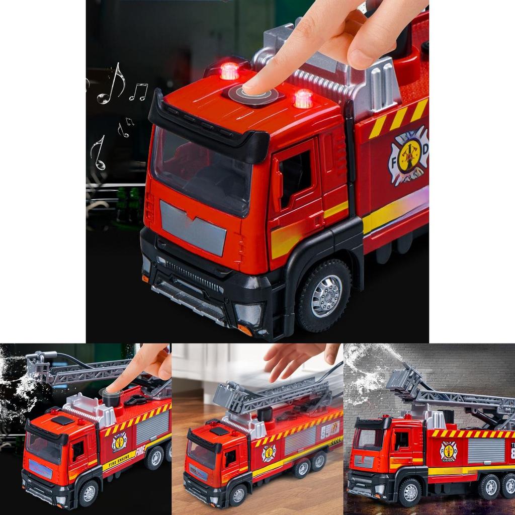 Fire Truck Toy With Water Spray And Inertia Drive For Kids Educational Play