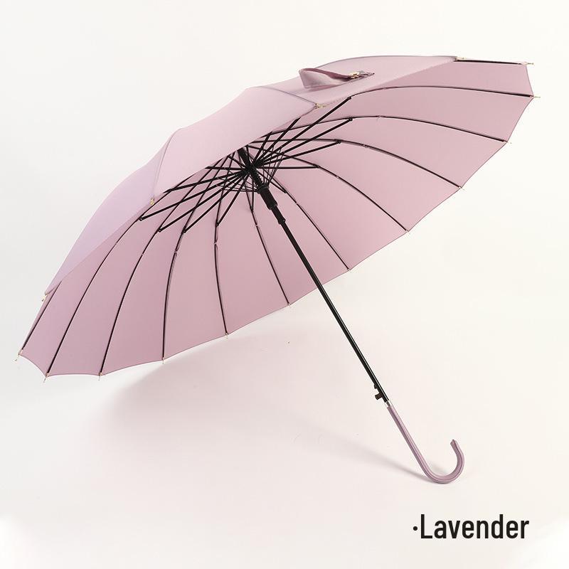 Sturdy 16-Rib Large-Handle Umbrella with Custom Logo for Primary School Students