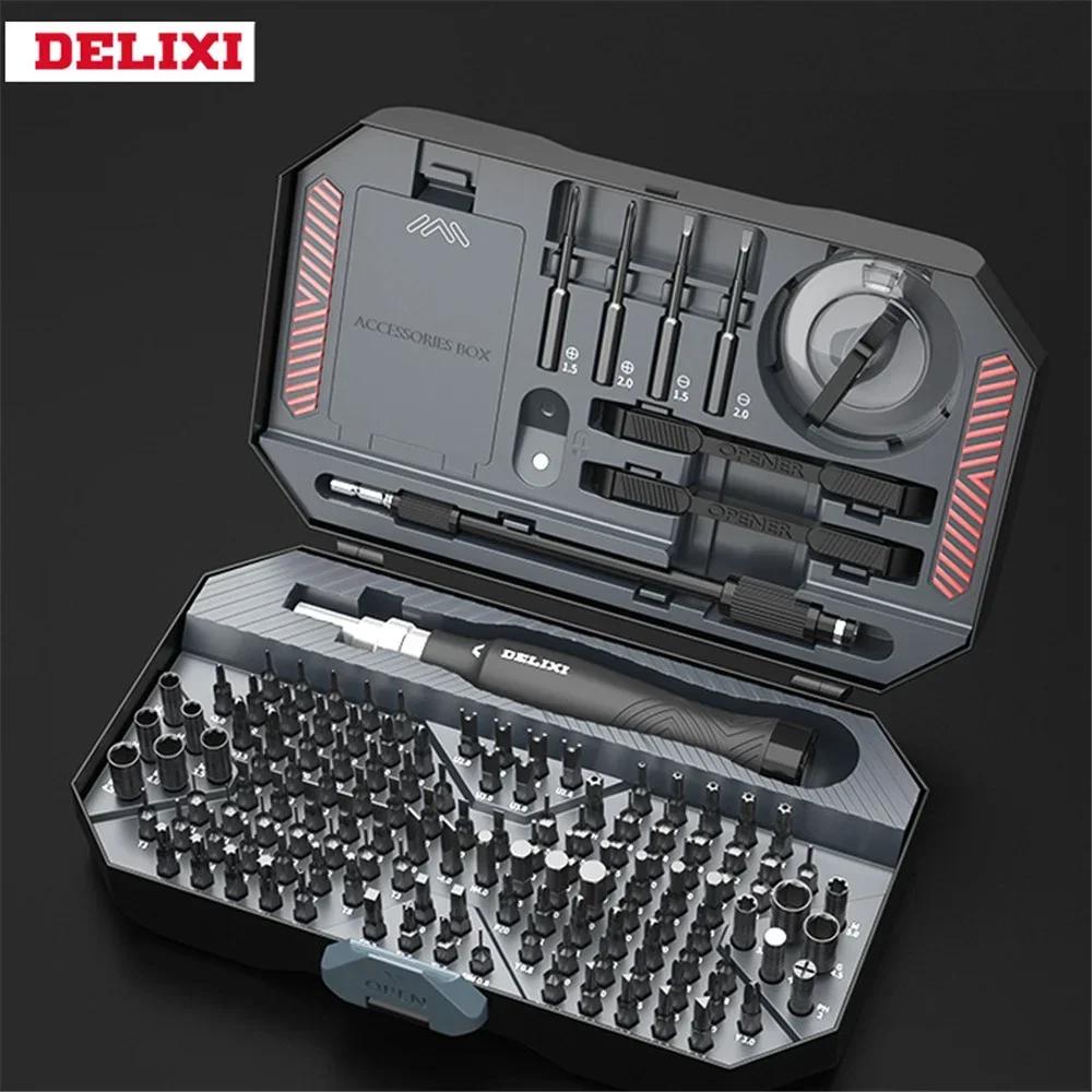 DELIXI 145 In 1 Screwdriver Set With Storage Box Precision Magnetic Screw Driver Bits For Mobile Phone Repair Screwdriver Kit