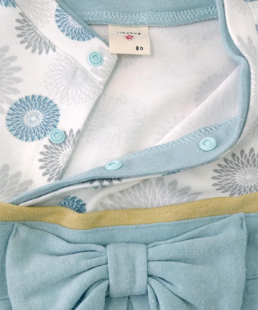 Nissen Baby All Clothes for Boys and Size 70 Romper/Coverall, Hakama-Style Coverall/Two-Way (Baby Clothes/Children's Girls), Sax,