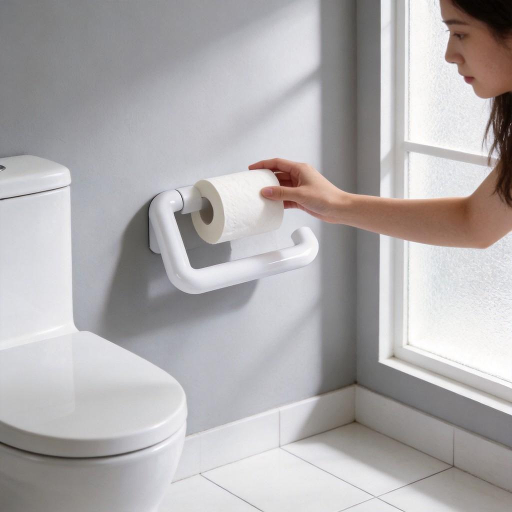 Abs Plastic Wall Mount Toilet Paper Holder With Mirror Finish For Bathroom Storage