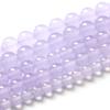 Lavender Violet Chalcedony Jades Natural Stone 15" Smooth Loose Spacer Beads 4/6/8/10/12mm for Jewelry Making DIY Bracelets Charms Accessories