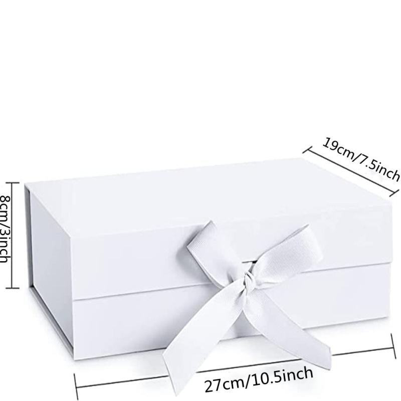 Stabile, faltbare Geschenkbox aus Pappe mit magnetischem Schnallenband, exquisite einfarbige Muschelschale