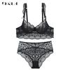 DKGEA Women Hollow Out Lace Bra Set Sexy Brassiere Ultrathin Underwear Plus Size